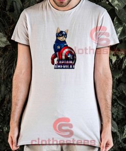 Catvengers Cat Captain America T-Shirt Graphic Tee S-3XL