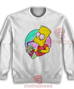 Psychedelic Bart Simpson Sweatshirt Trippy Cartoon Funny For Unisex