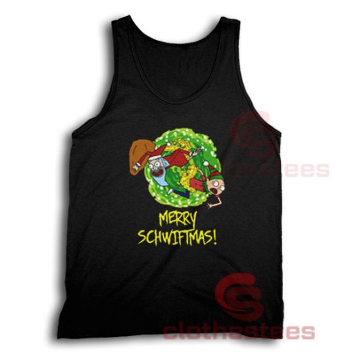 Rick And Morty Merry Schwiftmas Tank Top Size S-2XL