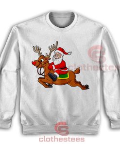 Santa-Claus-Riding-Reindeer-Sweatshirt